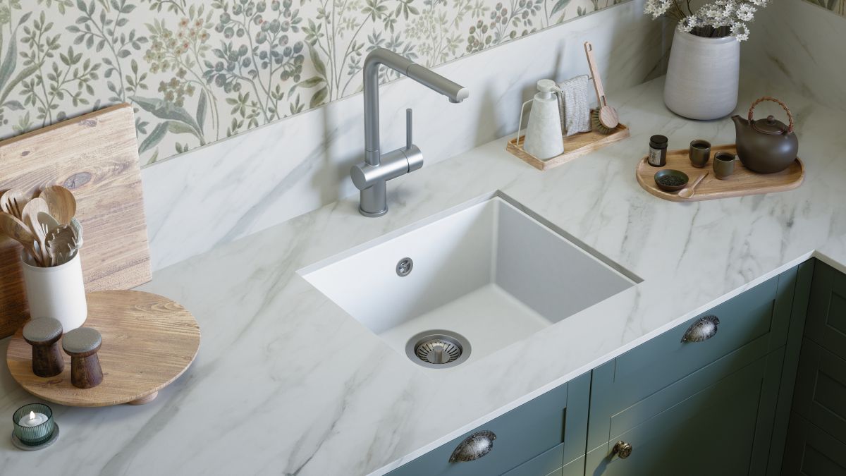 evier sous plan evo blanc